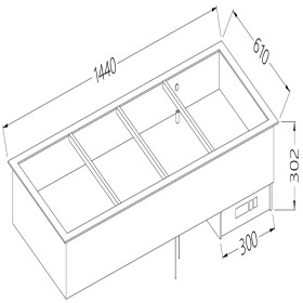 Bain-marie element 4x GN 1/1