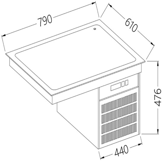 Element met gekoeld bovenblad 2x GN 1/1