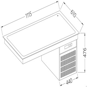 Element met gekoeld bovenblad 3x GN 1/1