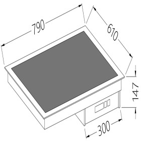 Vitrokeramisch element zwart 2x GN 1/1