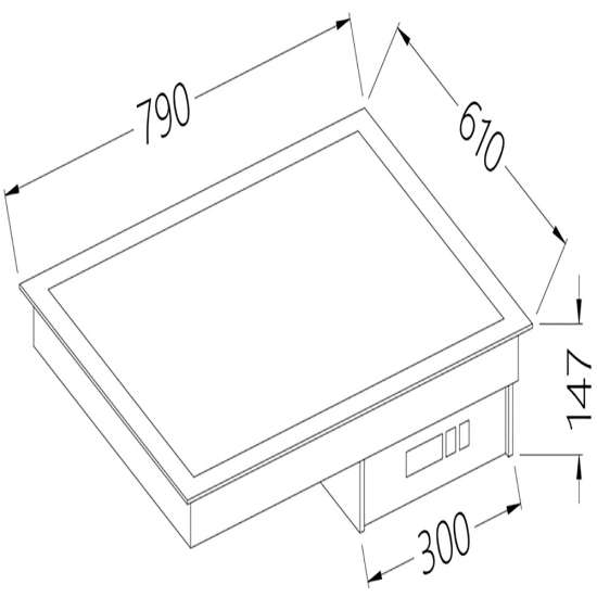 Vitrokeramisch element wit 2 GN 1/1