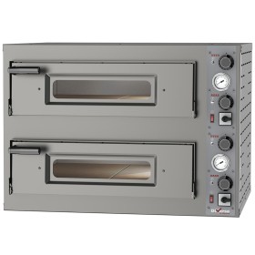 Elektrische oven 2x 4 pizza's diam.330mm, 2 kamers