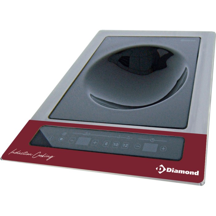 Inductieplaat "wok-inbouwbaar" 6 kW-TRI, tactiele toetsen