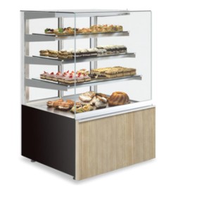 Kleine gebaksvitrine - Cube W met 3 schappen - 610mm