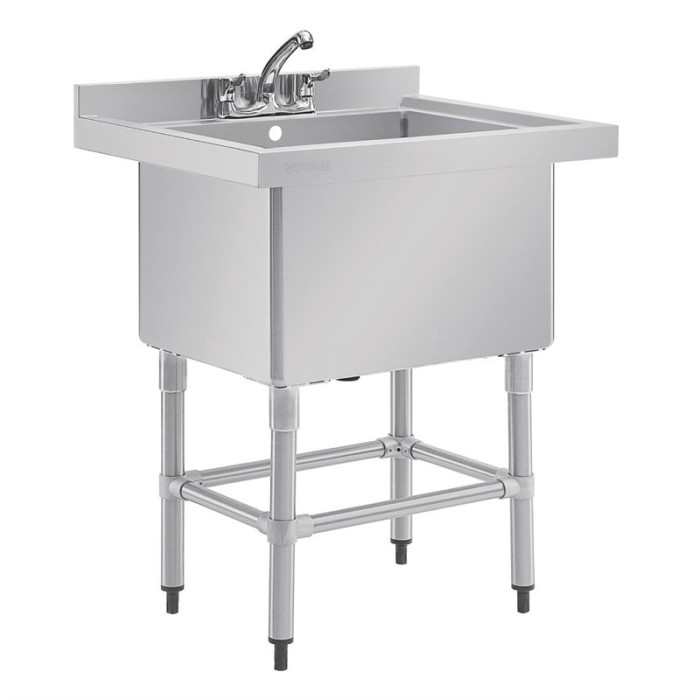 Vogue diepe RVS spoelbak 77x60cm