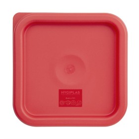 Hygiplas vierkant deksel rood klein