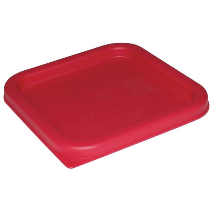 Hygiplas vierkant deksel rood medium
