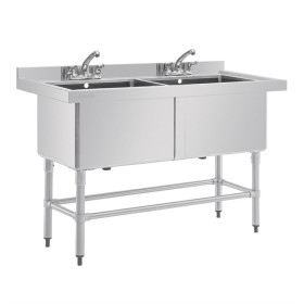 Vogue diepe dubbele RVS spoelbak