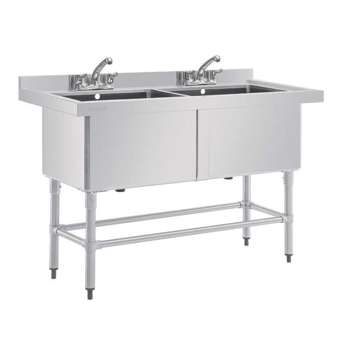 Vogue diepe dubbele RVS spoelbak