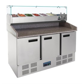 Polar G-serie gekoelde pizzawerkbank met prepareer-unit 368L