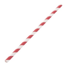 Fiesta Compostable composteerbare papieren rietjes rood-wit gestreept (250 stuks)