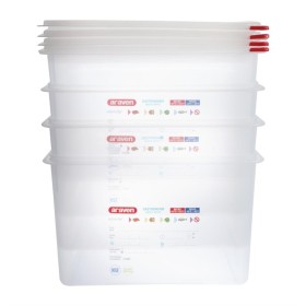 Araven GN 1/1 voedseldoos met deksel 28L (4 stuks)