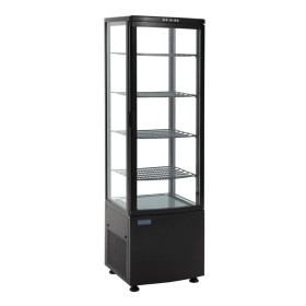 Polar C-serie koelvitrine met gebogen glasdeur 235 liter zwart