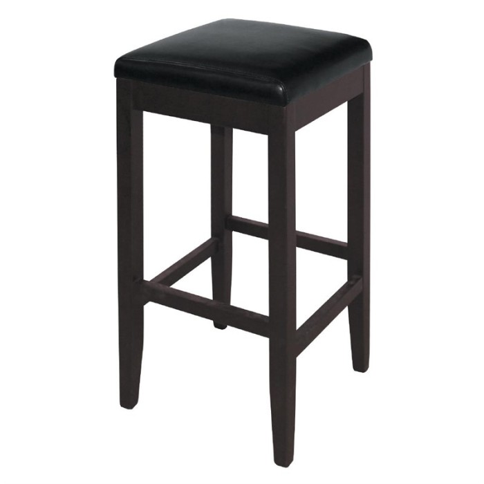 Bolero hoge kunstlederen barkruk zwart (2 stuks)