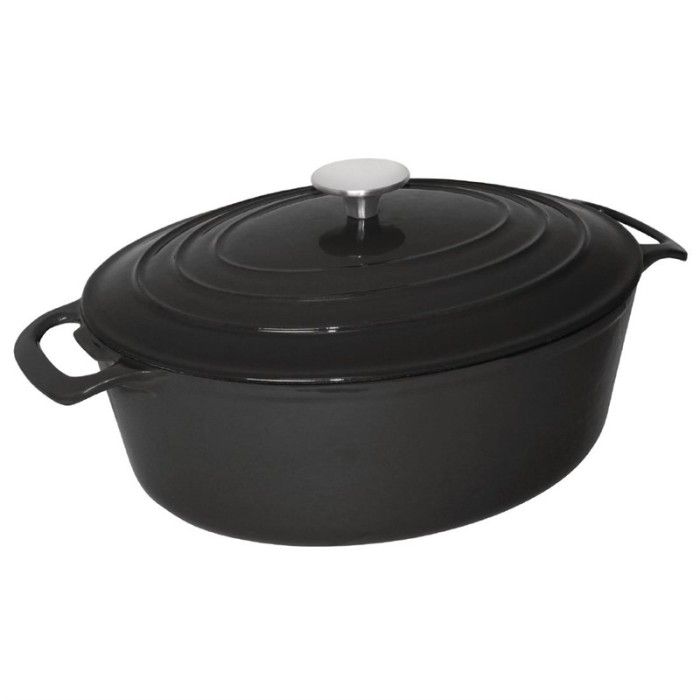 Vogue ovale inductie braadpan zwart 6L