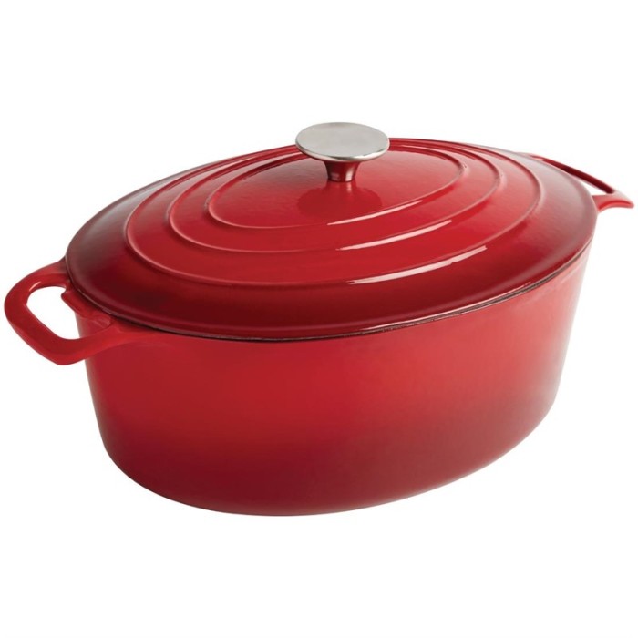 Vogue ovale inductie braadpan rood 5 liter