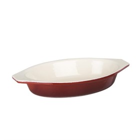 Vogue ovale gietijzeren gratineerschaal rood 0,65 liter
