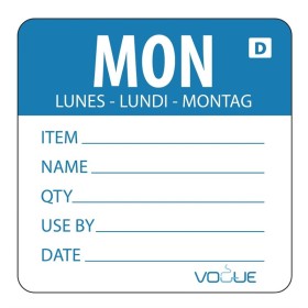 Vogue oplosbare kleurcode voedseletiketten maandag (250 stuks)