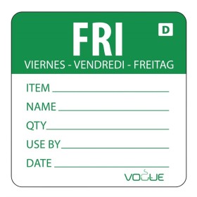 Vogue oplosbare kleurcode voedseletiketten vrijdag (250 stuks)