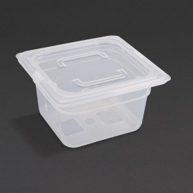 Vogue polypropyleen GN 1/6 bak met deksel 10cm (4 stuks)