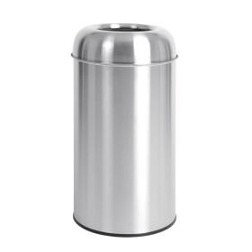 Bolero RVS bullet afvalbak open-top zilver 40 liter