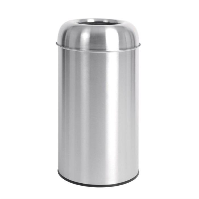 Bolero RVS bullet afvalbak open-top zilver 40 liter