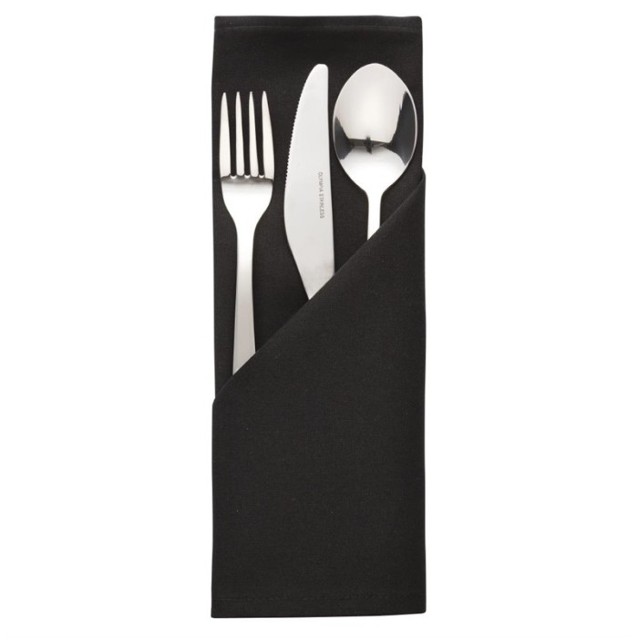 Mitre Essentials Ocassions servet zwart 51x51cm (10 stuks)