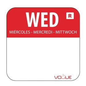 Vogue voedseletiketten woensdag kleurcode rood (1000 stuks)