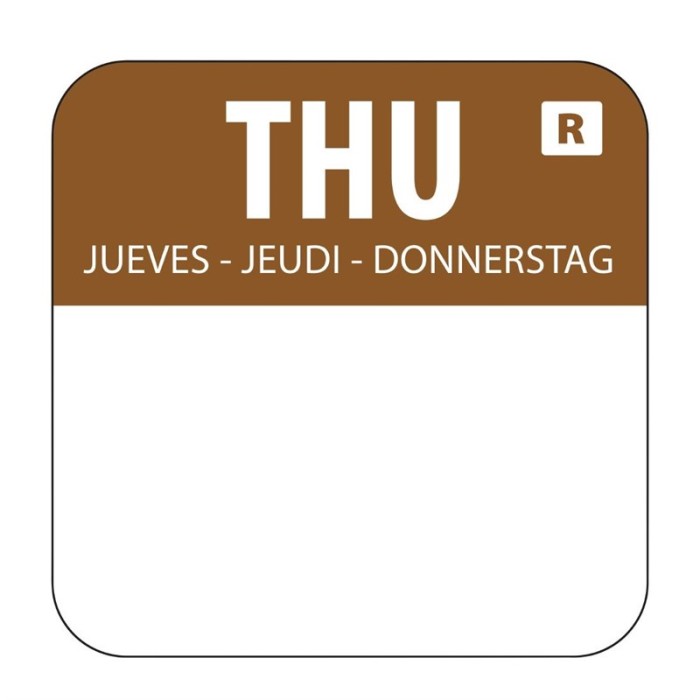Vogue voedseletiketten donderdag kleurcode bruin (1000 stuks)