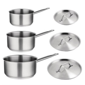 Vogue 3-delige RVS steelpannen set