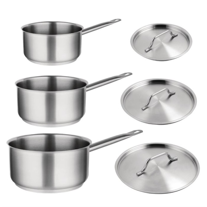 Vogue 3-delige RVS steelpannen set