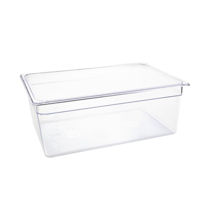 Vogue polycarbonaat bak transparant GN 1/1 200mm