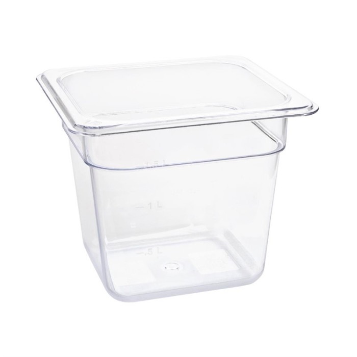 Vogue polycarbonaat bak transparant GN 1/6 150mm