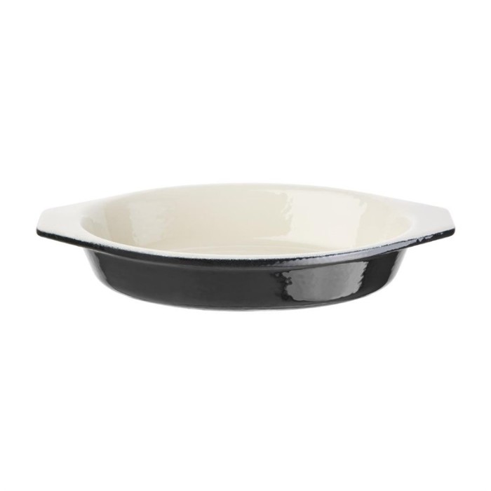 Vogue ovale gratineerschaal zwart 0,65 liter