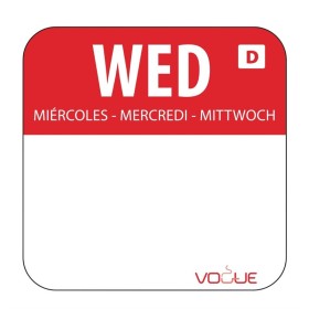 Vogue oplosbare blanco kleurcode voedseletiketten woensdag (1000 stuks)