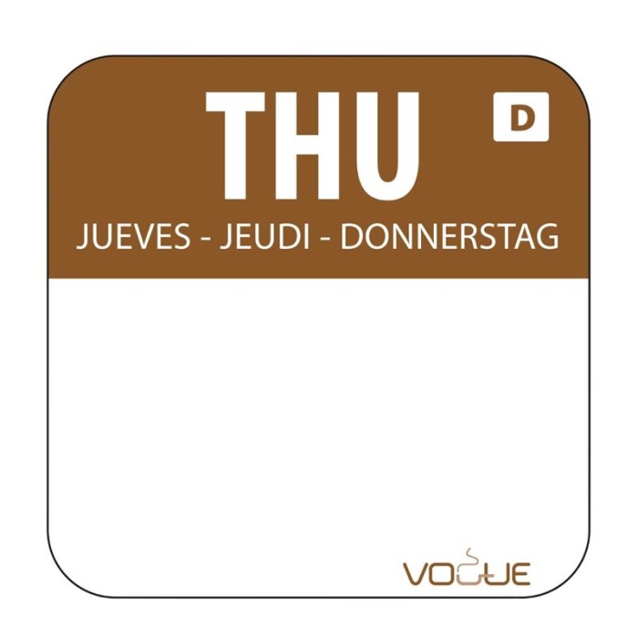 Vogue oplosbare blanco kleurcode voedseletiketten donderdag (1000 stuks)