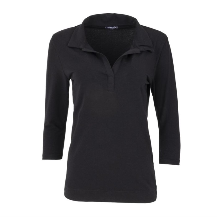 Uniform Works dames T-shirt met V-hals zwart XS