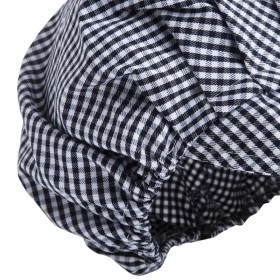 Whites polykatoen koksmuts met klep blauw-wit geruit