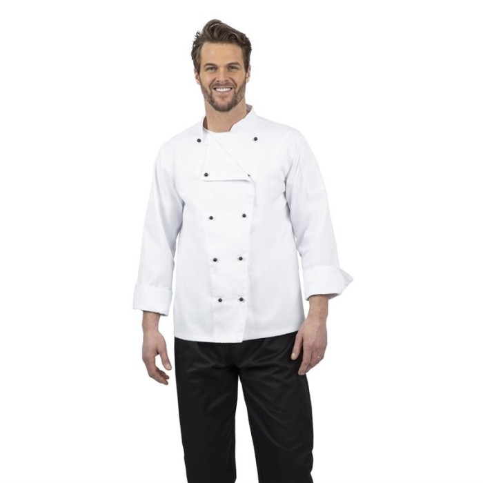 Whites Chicago unisex koksbuis lange mouw wit XL
