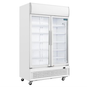Polar G-serie tweedeurs displaykoeling met lichtbak 950 liter klapdeuren