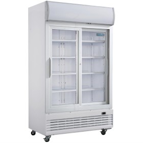 Polar G-serie tweedeurs displaykoeling met lichtbak 950 liter schuifdeuren