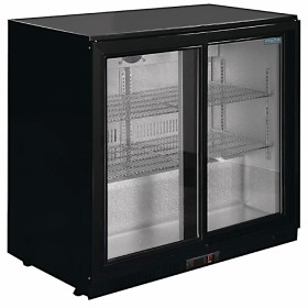 Polar G-serie 2-deurs barkoeling met schuifdeuren zwart 208L