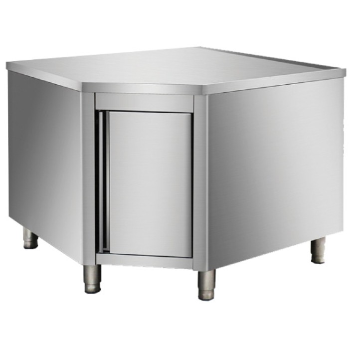 ADM RVS hoek-wandkast met werktafel - blad: 1000x1000x700x700mm - 850mm