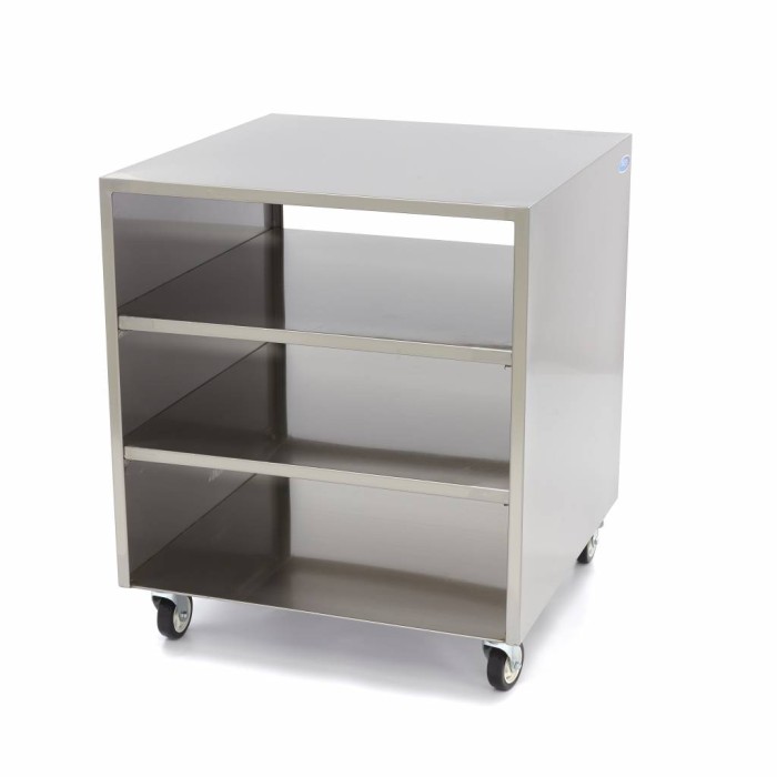 Onderstel RVS - 60 x 60 cm - 120 Kg Draagvermogen - Zwenkwielen