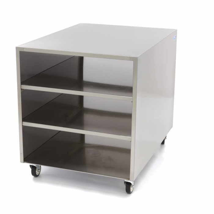 Onderstel RVS - 60 x 80 cm - 120 Kg Draagvermogen - Zwenkwielen
