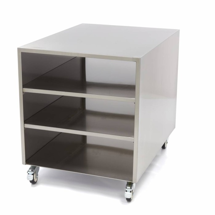 Onderstel RVS - 60 x 80 cm - 120 Kg Draagvermogen - Zwenkwielen