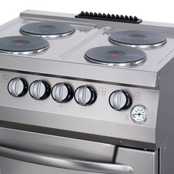 Heavy Duty Fornuis - 4 Pitten - Dubbel - 70 cm Diep - met Oven - Elektrisch