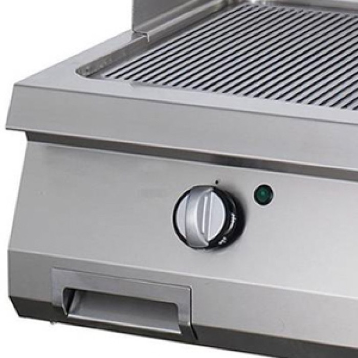 Heavy Duty Grillplaat - Gegroefd Chroom - Dubbel - 70 cm Diep - Elektrisch