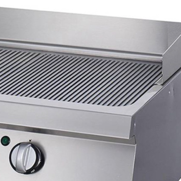 Heavy Duty Grillplaat - Gegroefd Chroom - Dubbel - 70 cm Diep - Elektrisch