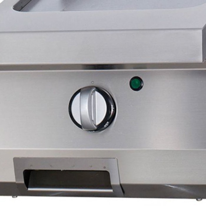 Heavy Duty Grillplaat - Glad Chroom - Enkel - 70 cm Diep - Elektrisch